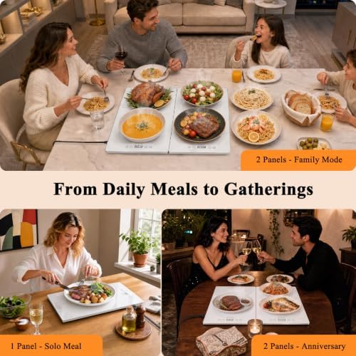 Electric Warming Tray - 2-Panel Food Warmers for Parties Buffet Marble, alternate view 3