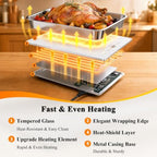 Electric Warming Tray - 2-Panel Food Warmers for Parties Buffet Marble, alternate view 5