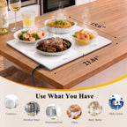 Electric Warming Tray - 2-Panel Food Warmers for Parties Buffet Marble, alternate view 6