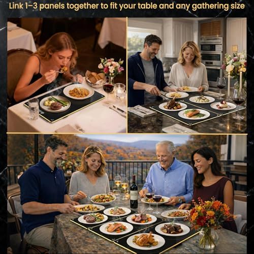 Electric Warming Tray 26"x16" with Storage Bag, Adjustable‐Size Food Warming Mat, 3‐in‐1 Expandable Modular, alternate view 2