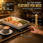 Electric Warming Tray 26"x16" with Storage Bag, Adjustable‐Size Food Warming Mat, 3‐in‐1 Expandable Modular, alternate view 3