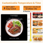 Electric Warming Tray, 3-Panel Modular Glass Food Warmer for Buffet Parties, alternate view 2