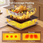 Electric Warming Tray, 3-Panel Modular Glass Food Warmer for Buffet Parties, alternate view 3