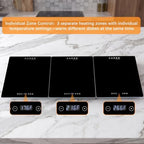Electric Warming Tray, 3-Panel Modular Glass Food Warmer for Buffet Parties, alternate view 4