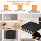 Electric Warming Tray, 3-Panel Modular Glass Food Warmer for Buffet Parties, alternate view 5