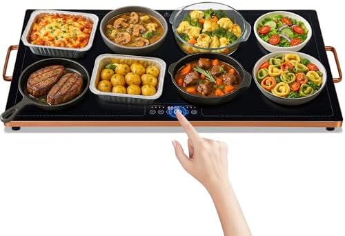 Electric Warming Tray (32''×18''), Temperature Control Food Warmers for Buffets Party with Touch-Sensitive
