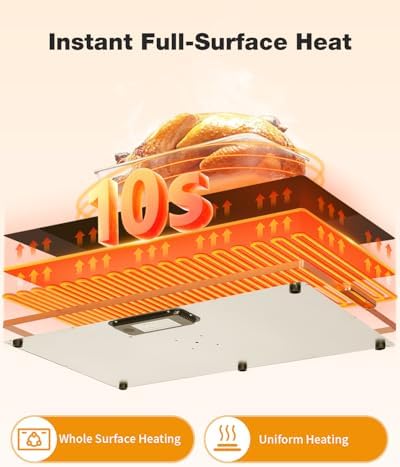 Electric Warming Tray (32''×18''), Temperature Control Food Warmers for Buffets Party with Touch-Sensitive, alternate view 2