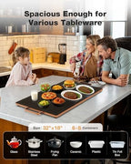 Electric Warming Tray (32''×18''), Temperature Control Food Warmers for Buffets Party with Touch-Sensitive, alternate view 4
