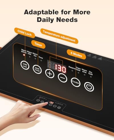 Electric Warming Tray (32''×18''), Temperature Control Food Warmers for Buffets Party with Touch-Sensitive, alternate view 6