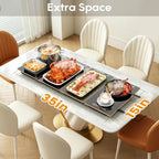 Electric Warming Tray,4-in-1 Food Warmer Tray with 8 Precise Temps & 24H Timer,35"x15"Tempered Glass Food, alternate view 2