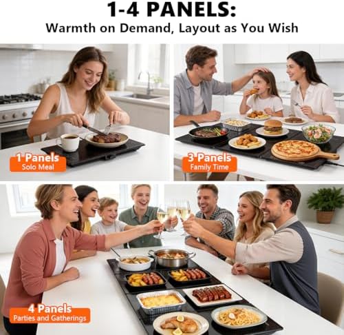 Electric Warming Tray,4-in-1 Modular Food Warmers for Parties Buffet, alternate view 2