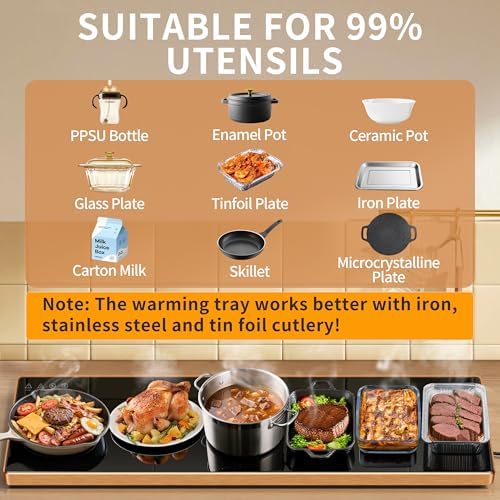 Electric Warming Tray, Extralong 59"x12", Tempered Glass Warming Mat for Food, alternate view 3