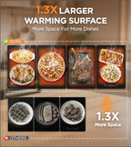 Electric Warming Tray Fast Heating, 4-in-1 Food Warmer for Buffets, alternate view 3