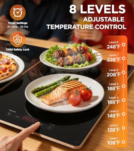 Electric Warming Tray Fast Heating, 4-in-1 Food Warmer for Buffets, alternate view 4