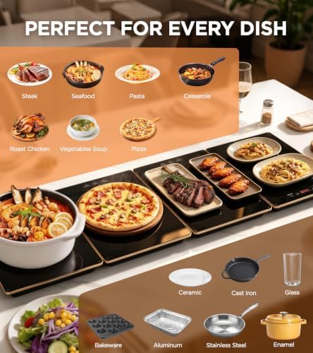 Electric Warming Tray Fast Heating, 4-in-1 Food Warmer for Buffets, alternate view 6