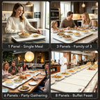 Electric Warming Tray for Buffet Party: 8 in 1 White Food Warmer Glass Top, alternate view 3
