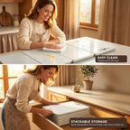 Electric Warming Tray for Buffet Party: 8 in 1 White Food Warmer Glass Top, alternate view 6
