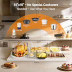 Electric Warming Tray with Independent Temp Control, 31"x15" Glass Surface Warming Mat for Food, 10 Temp, alternate view 5