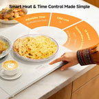 Electric Warming Tray with Independent Temp Control, 31"x15" Glass Surface Warming Mat for Food, 10 Temp, alternate view 6