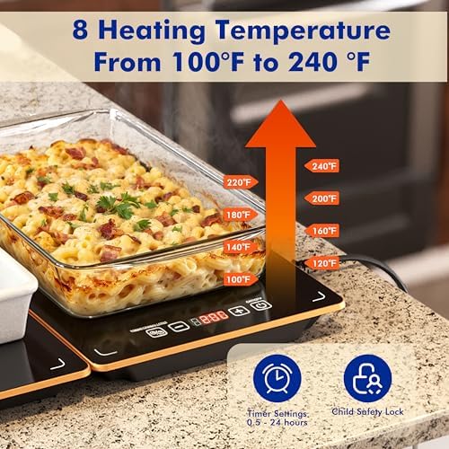 Electric Warming Trays for Buffets Party - 35 x 15 inches Food Warmers with Precise Temperature Control, alternate view 3