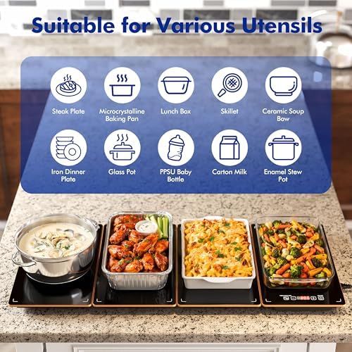 Electric Warming Trays for Buffets Party - 35 x 15 inches Food Warmers with Precise Temperature Control, alternate view 5