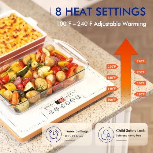 Electric Warming Trays for Buffets Party - 40x14 Inch Food Warmers, Buffet Servers and Warmers - Extra Large Hot, alternate