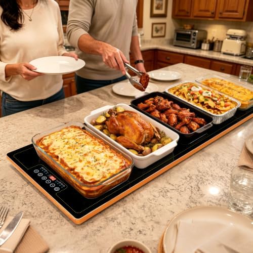 Electric Warming Trays for Buffets Party - 55x14 Inch Food Warmers, Buffet Servers and Warmers - Extra Large Hot, alternate