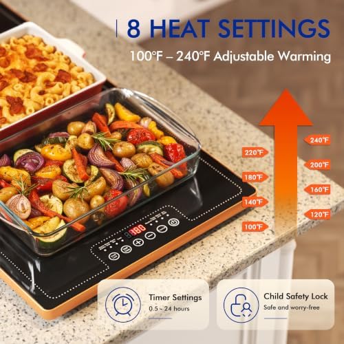 Electric Warming Trays for Buffets Party - 55x14 Inch Food Warmers, Buffet Servers and Warmers - Extra Large Hot, alternate