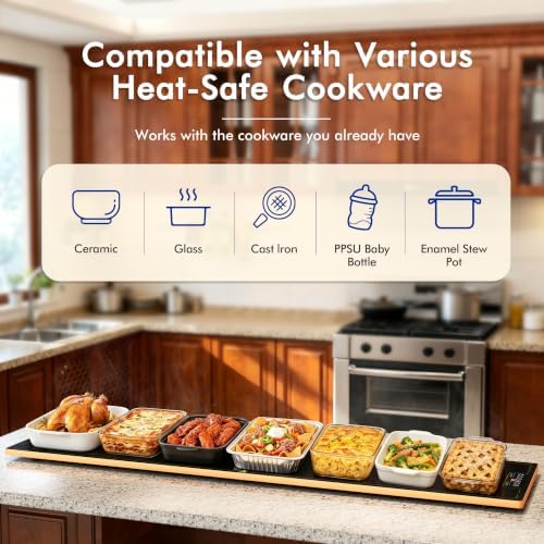 Electric Warming Trays for Buffets Party - 55x14 Inch Food Warmers, Buffet Servers and Warmers - Extra Large Hot, alternate