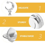 Electroplating Metal Storage Tray with Clear Dome Lid 8 Inch Silver Serving Platter for Food Display and Cheese, alternate