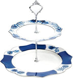 Elegant Flower Porcelain Cake Stand, Cupcake Tower, Dessert Stand Serving Tray Platter for Tea Party, Wedding