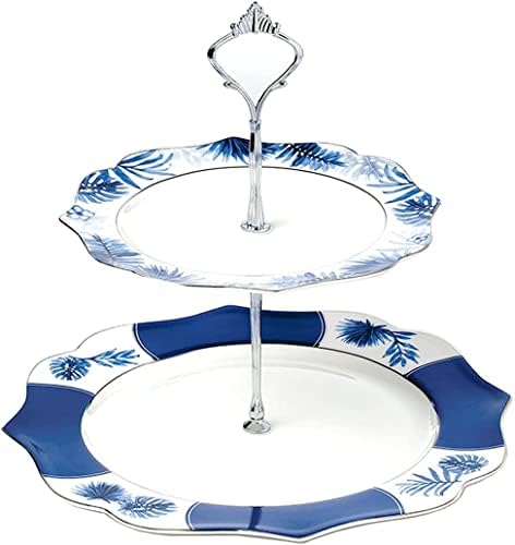 Elegant Flower Porcelain Cake Stand, Cupcake Tower, Dessert Stand Serving Tray Platter for Tea Party, Wedding