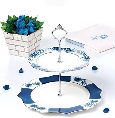 Elegant Flower Porcelain Cake Stand, Cupcake Tower, Dessert Stand Serving Tray Platter for Tea Party, Wedding, alternate view