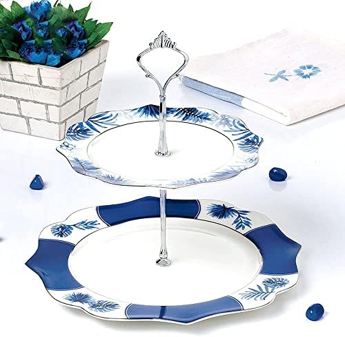 Elegant Flower Porcelain Cake Stand, Cupcake Tower, Dessert Stand Serving Tray Platter for Tea Party, Wedding, alternate view