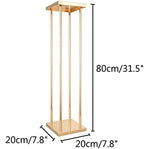 Elegant Geometric Flower Gold Vases - 31.5" Tall Gold Flower Stands for Tables, Set of 10 Metal Column Vases for, alternate
