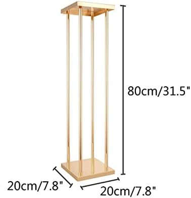 Elegant Geometric Flower Gold Vases - 31.5" Tall Gold Flower Stands for Tables, Set of 10 Metal Column Vases for, alternate