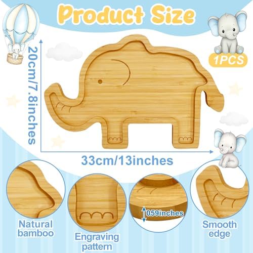 Elephant Charcuterie Board Safari Birthday Baby Shower Decorations Platter in Elephant, alternate view 3