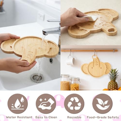 Elephant Party Decorations Wooden Elephant Charcuterie Board, Safari Serving Tray for Baby Shower, Gender, alternate view 4