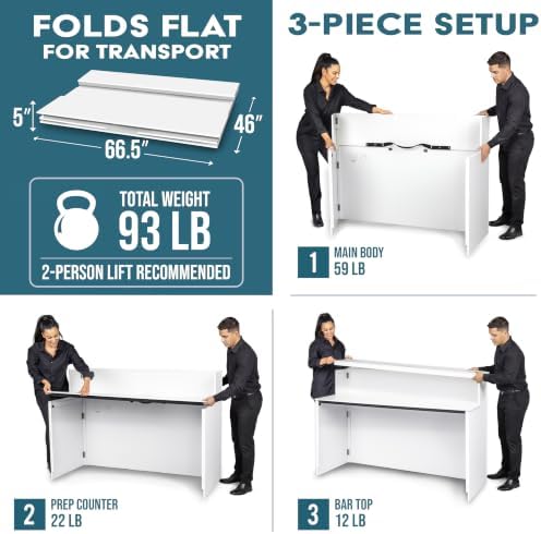 Elite Heavy-Duty Portable Bar Table - White or Black, alternate view 5