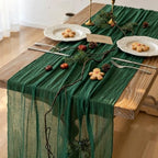Emerald Green Cheesecloth Table Runner 120 in Fall Christmas Decorations