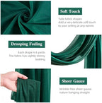 Emerald Green Wedding Arch Draping Fabric 28" x19FT Sheer Curtain Drapes in 28" width x 19Ft length(2 Panels) in, alternate