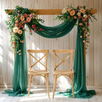 Emerald Green Wedding Arch Draping Fabric 28" x19FT Sheer Curtain Drapes in 28" width x 19Ft length(2 Panels) in, alternate