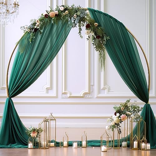 Emerald Green Wedding Arch Draping Fabric 28" x19FT Sheer Curtain Drapes in 28" width x 19Ft length(2 Panels) in, alternate