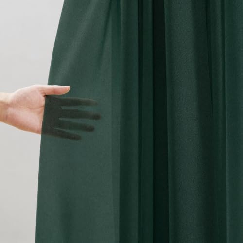 Emerald Green Wedding Arch Draping Fabric Sheer Curtain Drapes 2 Panels | 20ft Extra Long Shimmery Backdrop, alternate view 5