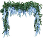 Encrypted Flower Vine Wisteria Artificial Garland Hanging(Blue, 2pcs) in Blue