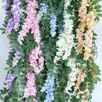 Encrypted Flower Vine Wisteria Artificial Garland Hanging(Blue, 2pcs) in Blue, alternate view 5