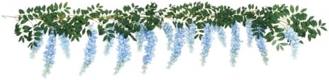 Encrypted Flower Vine Wisteria Artificial Garland Hanging(Blue, 2pcs) in Blue, alternate view 6