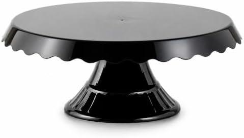 Essential Black Cake Stand - Round Plastic Dessert Display for Parties, Weddings & Birthdays - Cupcake Holder