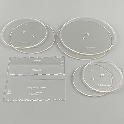 Essential Cake Decorating Acrylic Disk Kit - 3 Sets - Round 6.5", 8.5", 10.5" Disks Sets (2 disks per size), alternate view 3