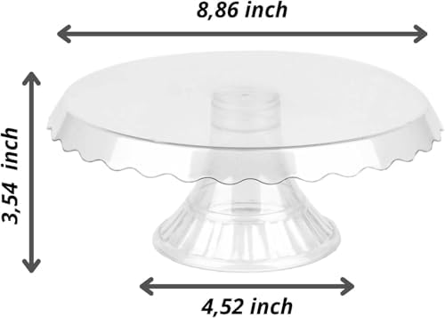 Essential Clear Cake Stand - Round Plastic Dessert Display for Parties, Weddings & Birthdays - Cupcake Holder, alternate view